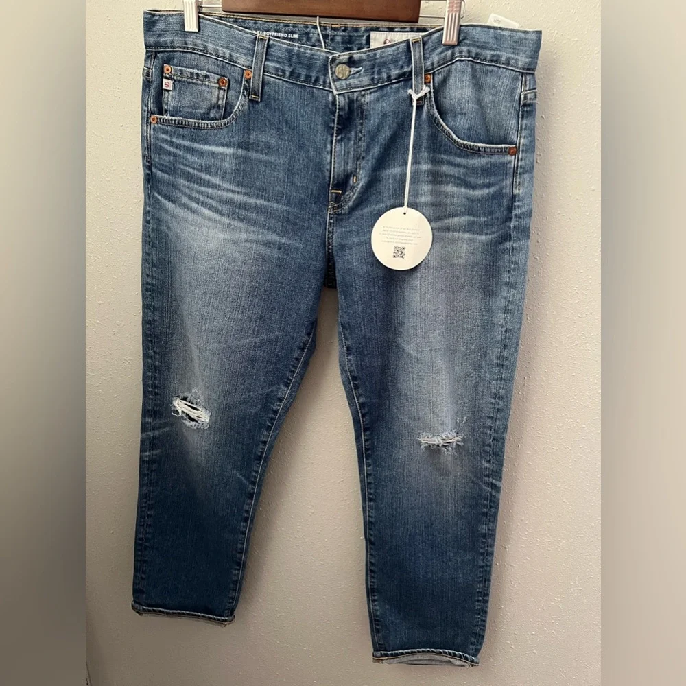 AG Denim Slouchy Slim Fit Ex-Boyfriend Slim in Size 32R New - Picture 2 of 8